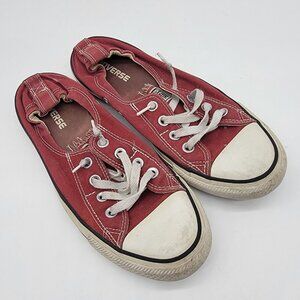 Converse All Star Womens Size 9 Red Canvas Slip On Sneaker Shoes